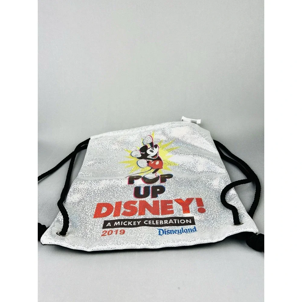 Disneyland 2019 Pop Up Disney Mickey‎ Mouse String Cinch Backpack Bag NEW